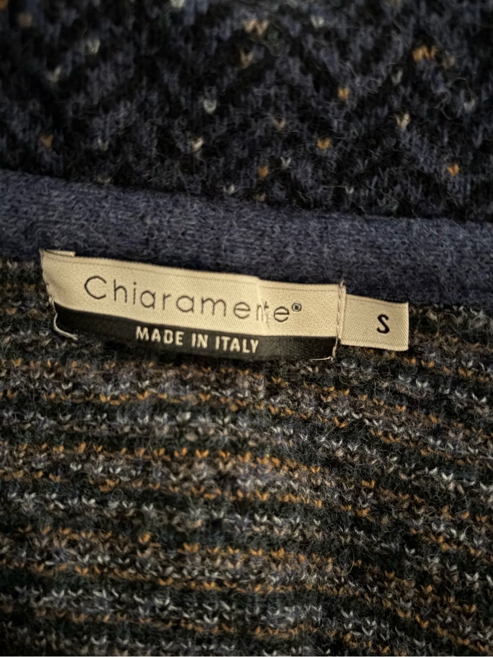 Chiaramente Italy Wool Blend Herringbone Coatigan Cardigan Sweater S - Picture 3 of 4
